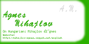 agnes mihajlov business card